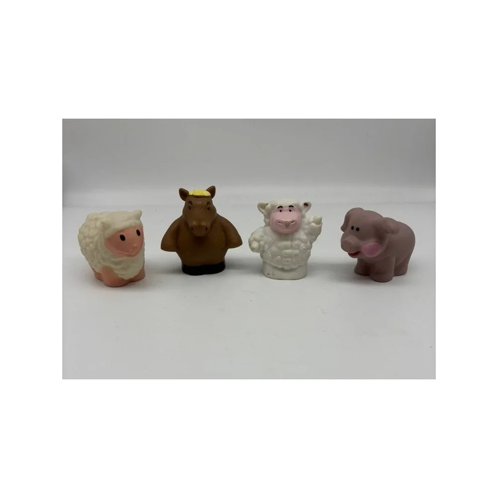 John Deer Toy Figures Farm Animal Lot 4pc Horse Sheep Pig Lamb